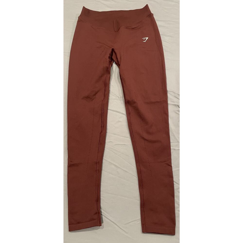 Gymshark Women’s Size S Orange/Red Sweat Seamless Sculpt Leggings Yoga Workout